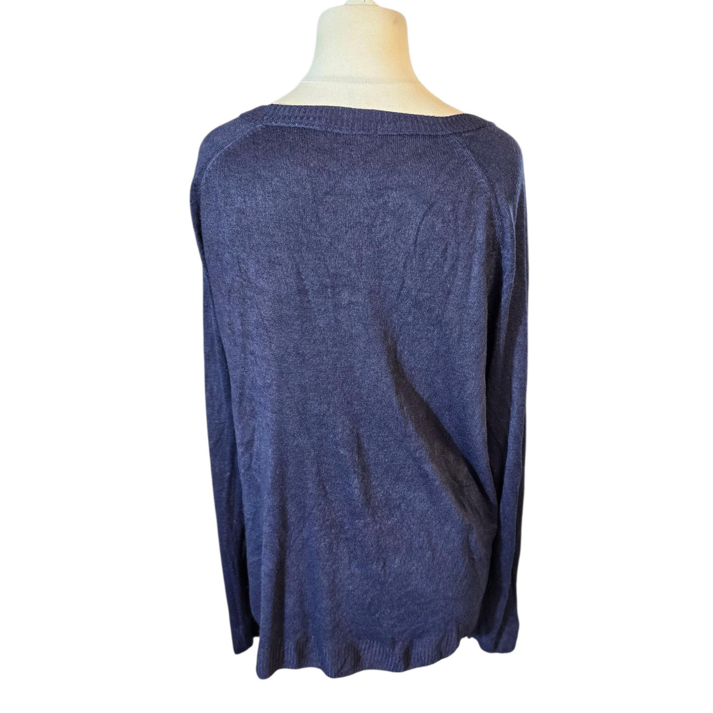 Tu Navy Long Sleeve Jumper – Size 22 – 100% Acrylic