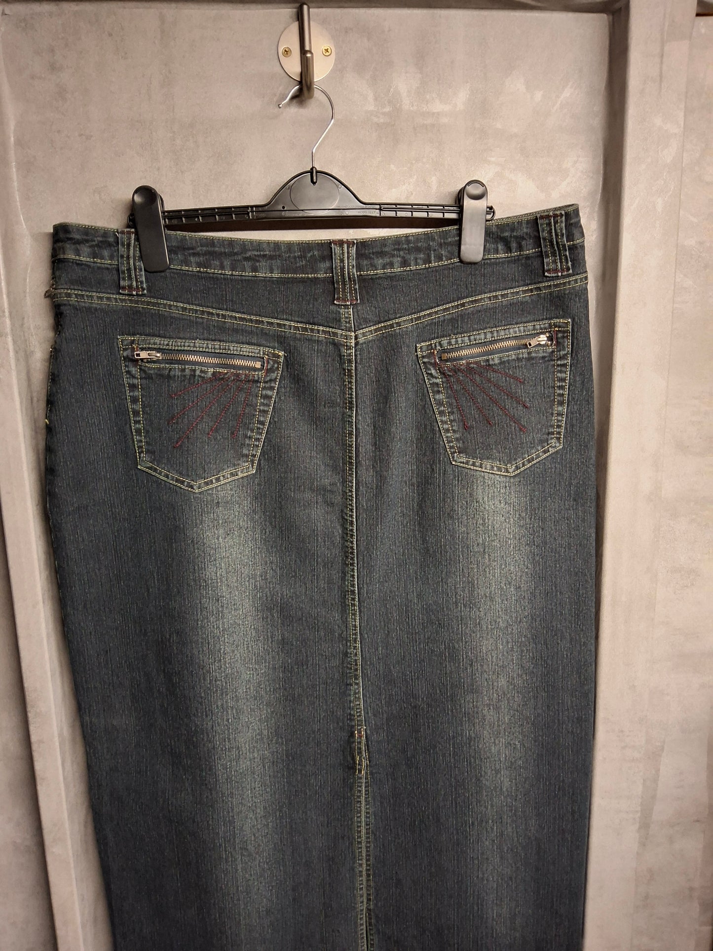 Tall Zone Blue Denim Maxi Skirt – Size 18 – Back Split & Pockets
