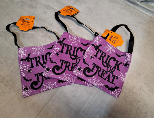 Bundle of 3 Purple Trick or Treat Bags – Halloween Tote Style – NWT 🎃🕸️
