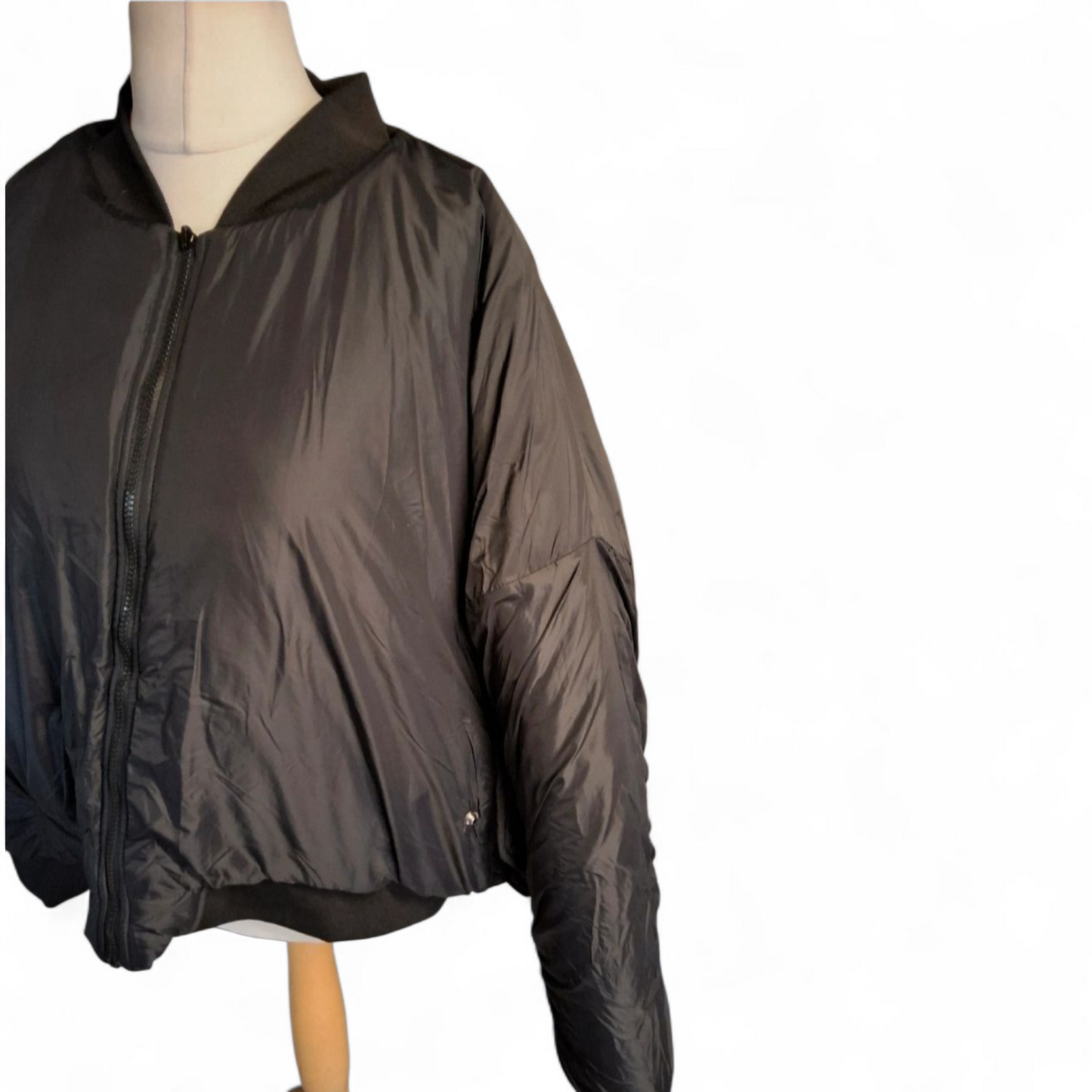 Boohoo Kourtney Kardashian Oversized Black Bomber Jacket – Size 22