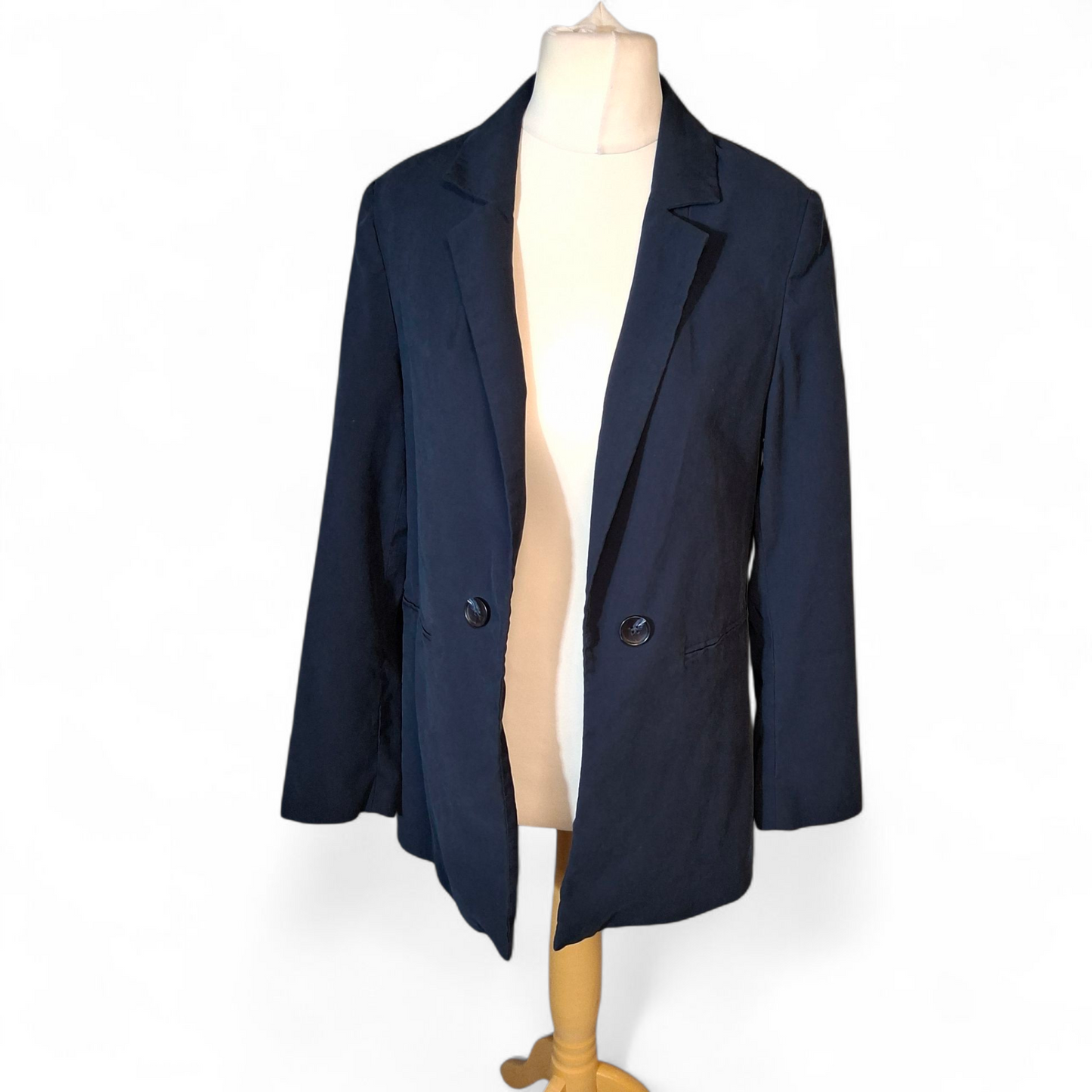F&F Navy Blue Blazer – UK 10 – Slight Oversized Fit – Lined