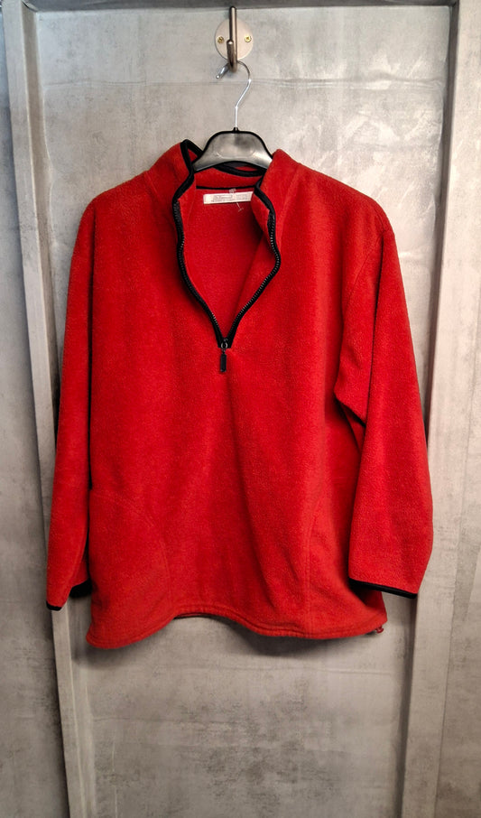 St Bernard Red Fleece Jumper – Size 10/12 – 1/4 Zip – Polyester – Pockets
