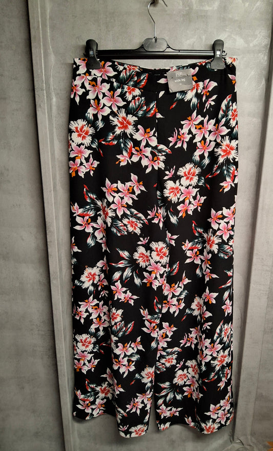F&F Tropical Floral Wide Leg Trousers – Size 12