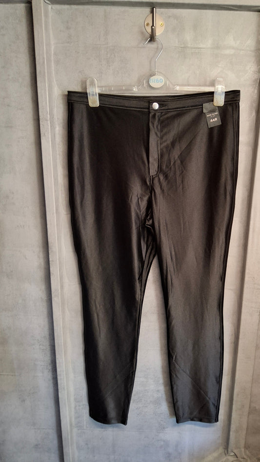 River Island Black Shiny Skinny Jeggings – Size 18 Reg – High Waist – NWT