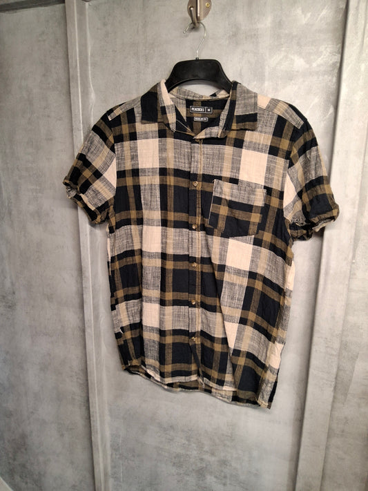 Men’s Peacocks Checked Shirt – Size M – 100% Cotton
