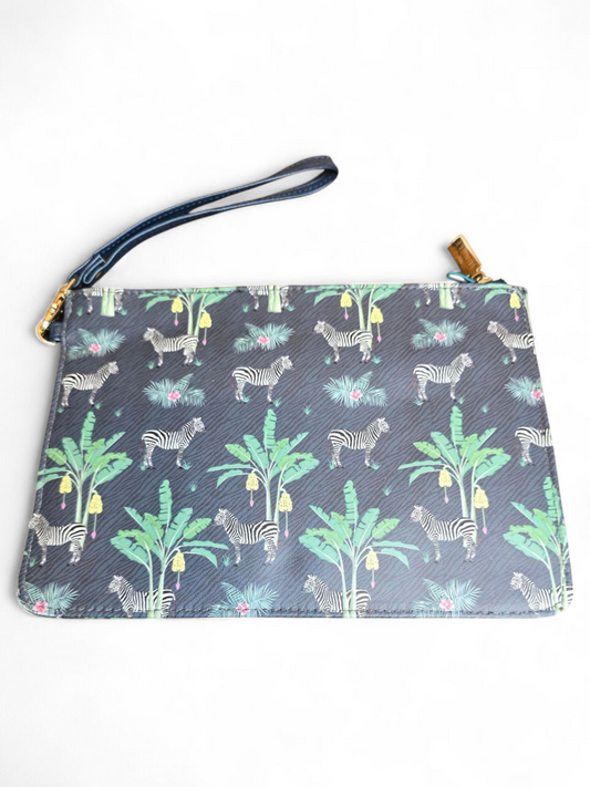 The Jungle Zebra Print Beauty Bag – New, Zip Close, Removable Wrist Strap, Stylish & Practical