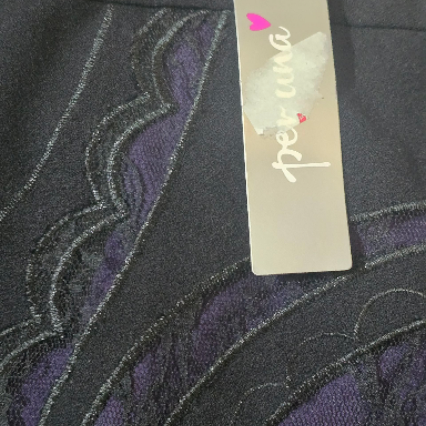 Per Una Black & Purple Lace A-Line Skirt – Size 12 – NWT RRP £45