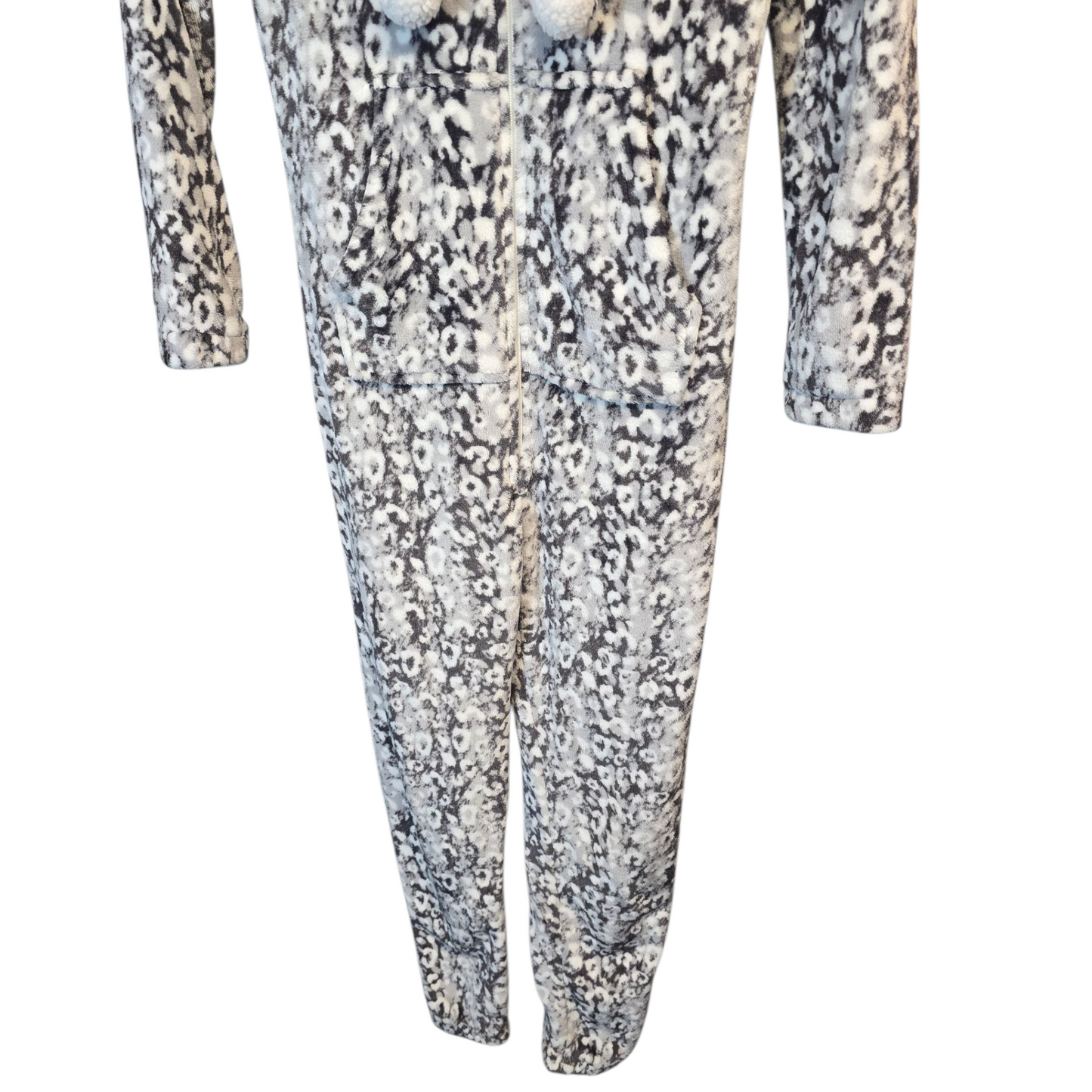 Peacocks Grey/Black Cosy Fleece Onesie – Size 6/8