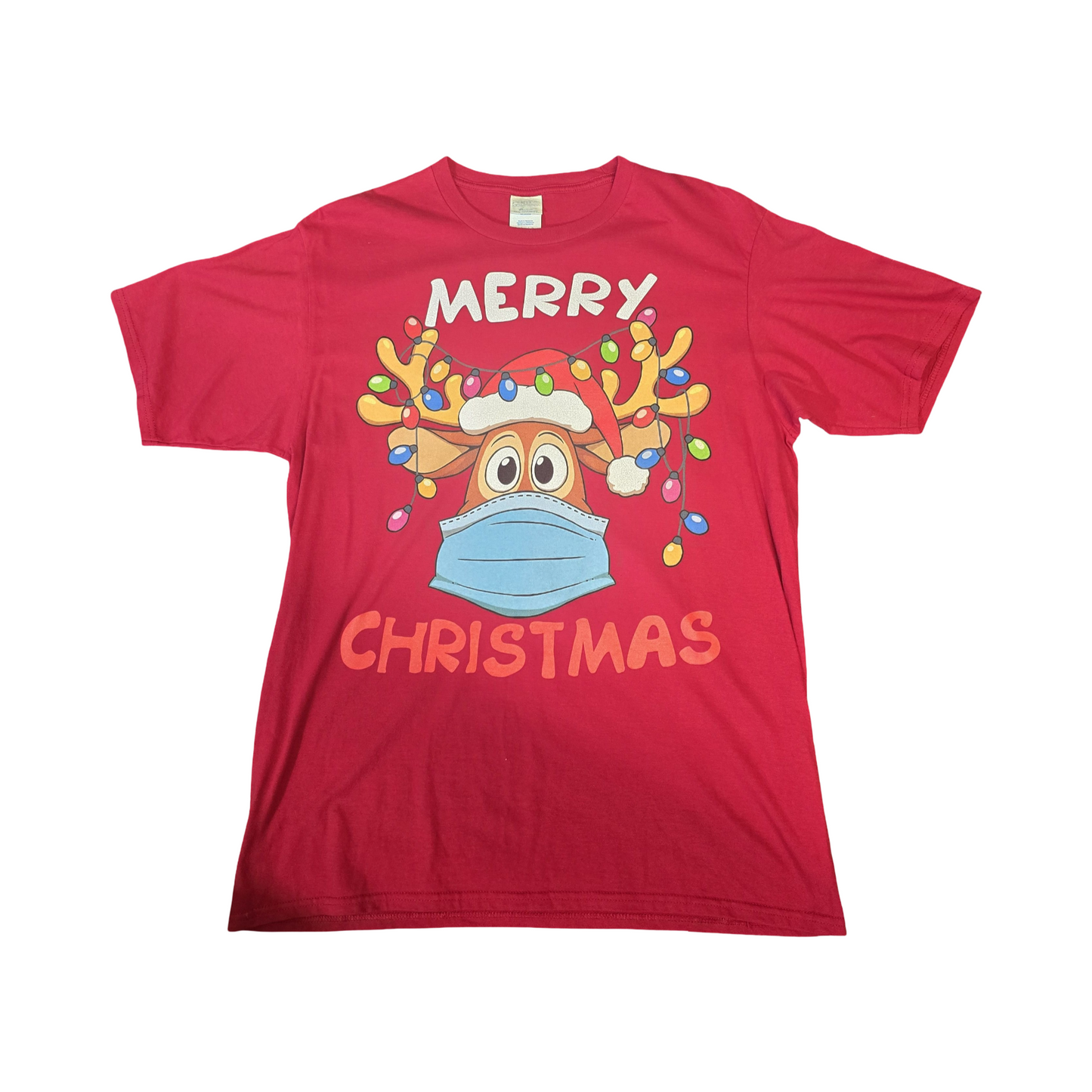 Port & Company Red Christmas T-Shirt – Men’s L – Short Sleeve 100% Cotton Festive Tee
