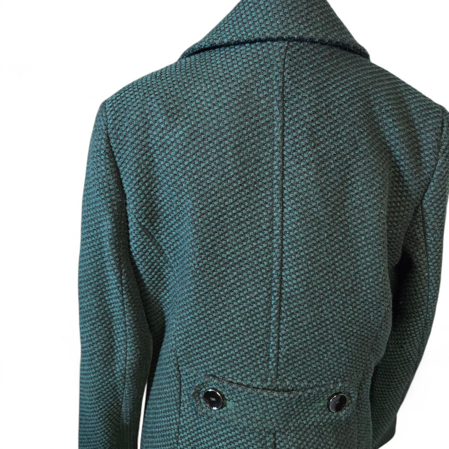 Debenhams Dark Green & Black Knitted Peacoat – Size 16