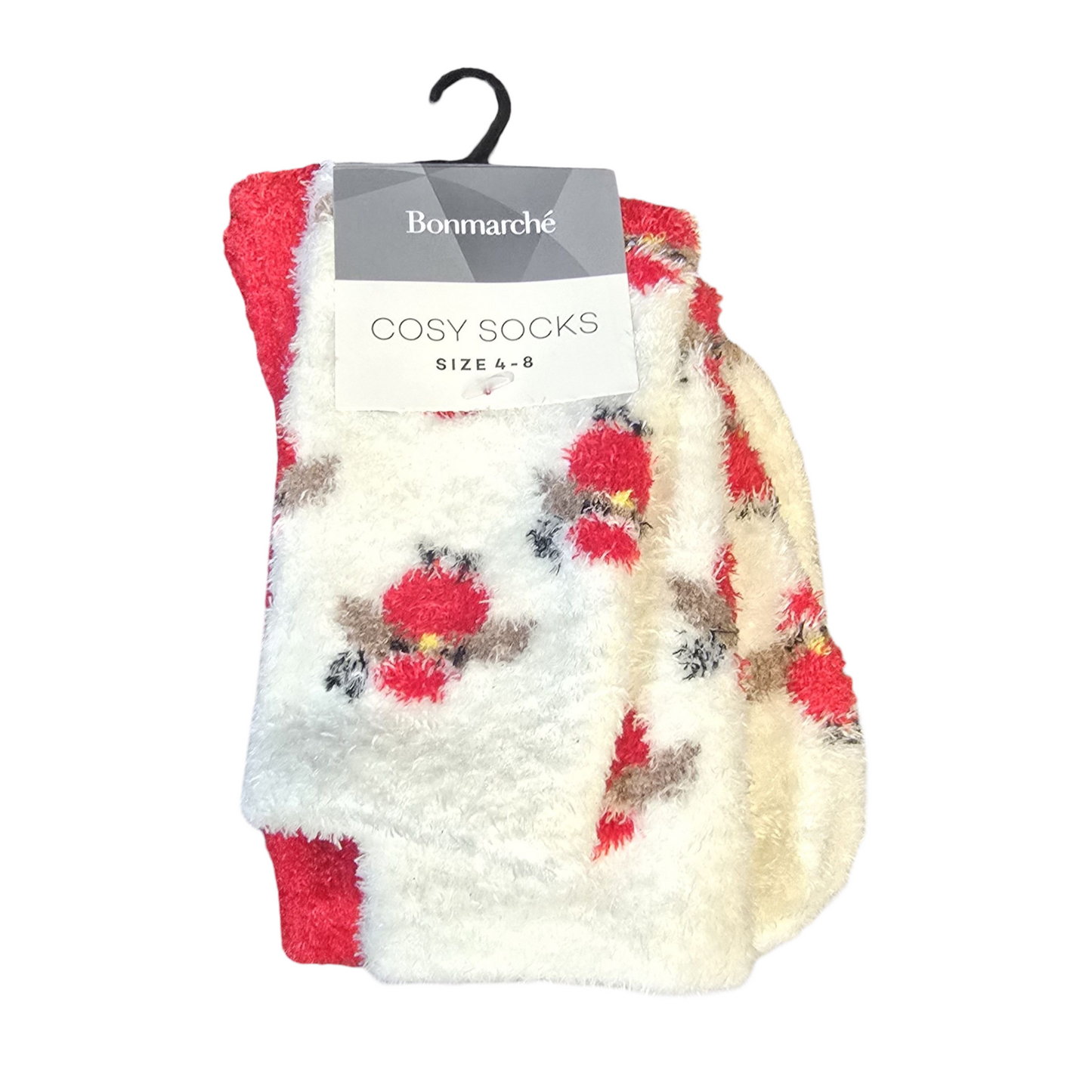 Bonmarché Cosy Socks – 2-Pack Robin & Polka Dot – Size 4–8 – NWT