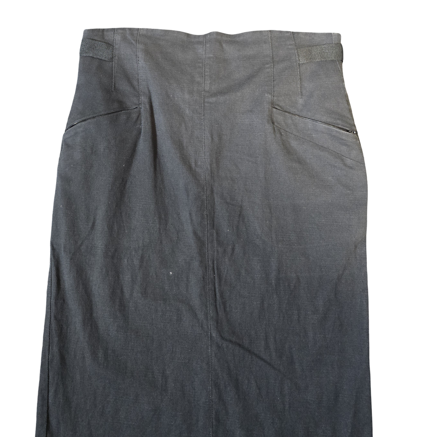 Full Circle Black Knee-Length Skirt with Zip Pockets – Size 10/12