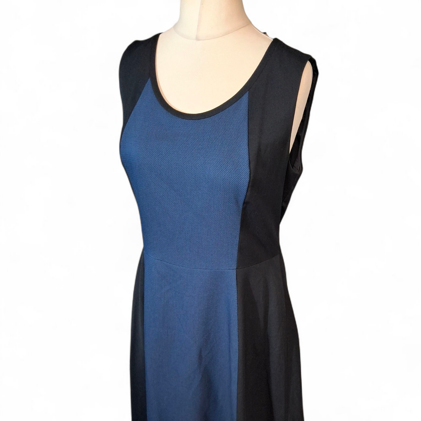 Next Blue & Black Sleeveless Flared Midi Dress – Size 14 Reg – NWT