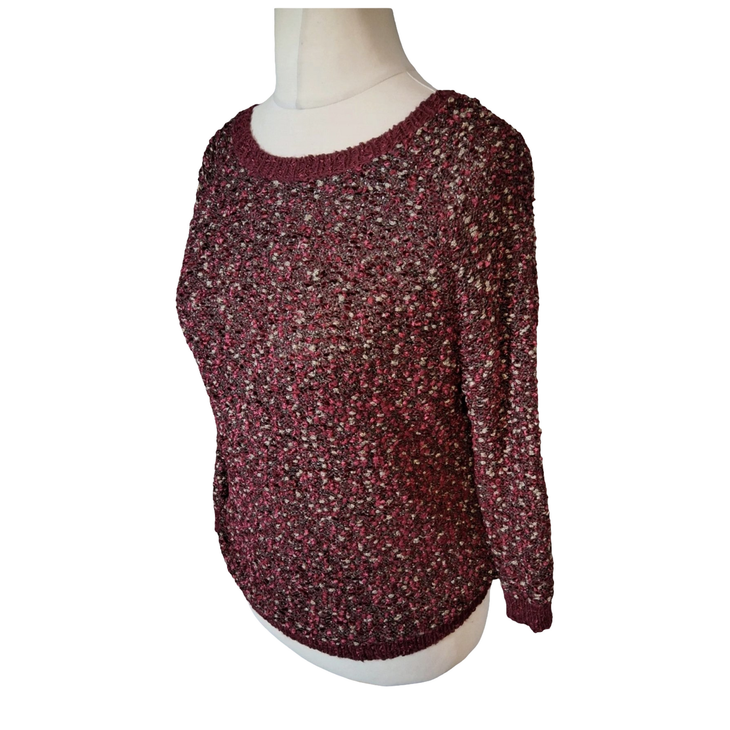 BM Collection Red & Gold Knit Jumper – Size M (Fits size 12/14)