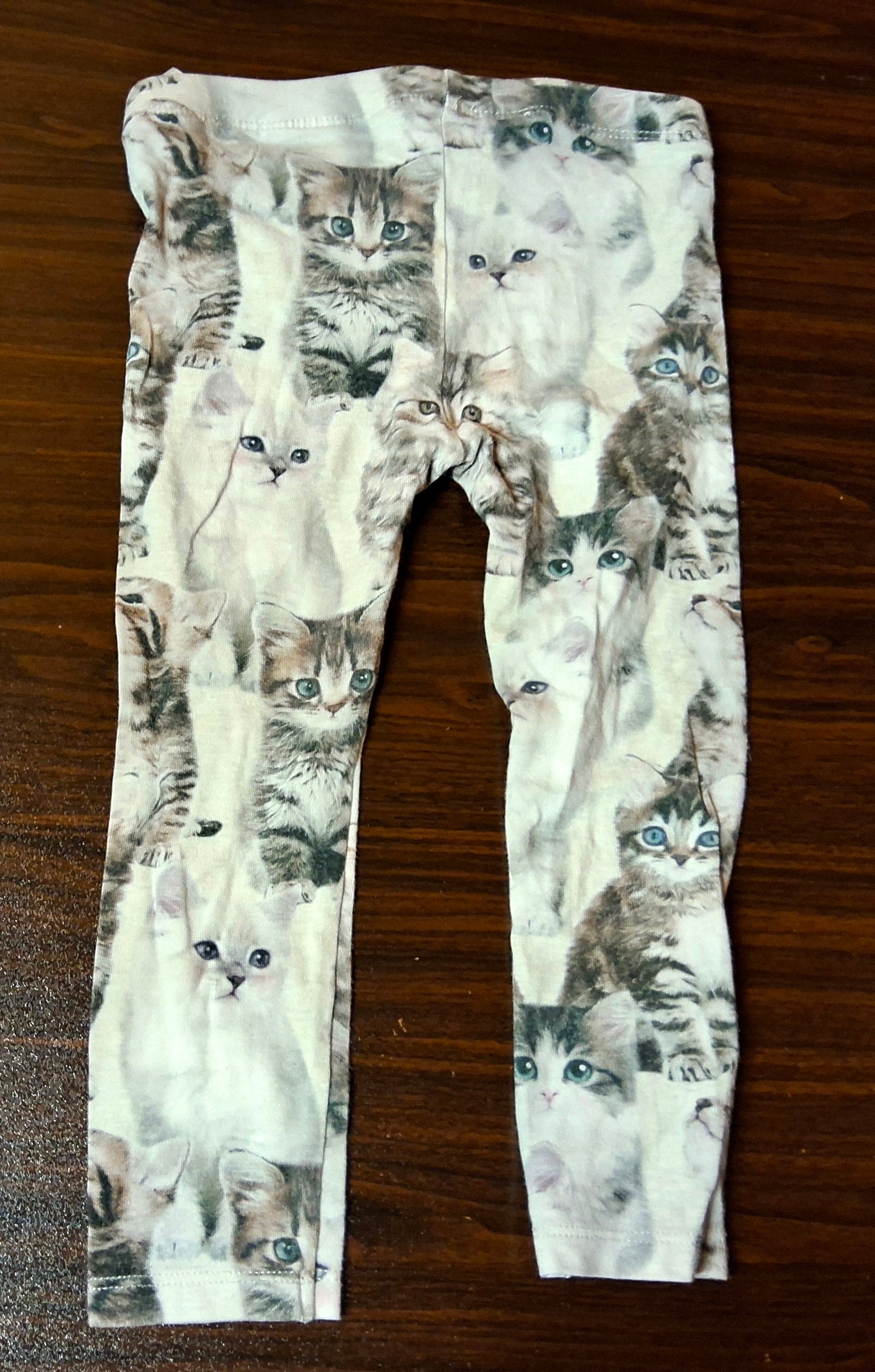 H&M Girls Leggings – Age 18–24 Months – Kitten Print – 100% Cotton