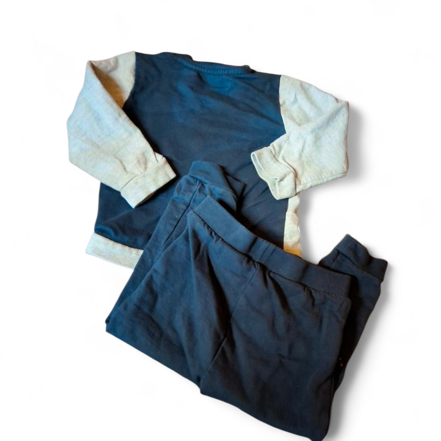 Pep & Co Boys Navy & Grey Jumper & Joggers Set – 18/24 Months – Cotton