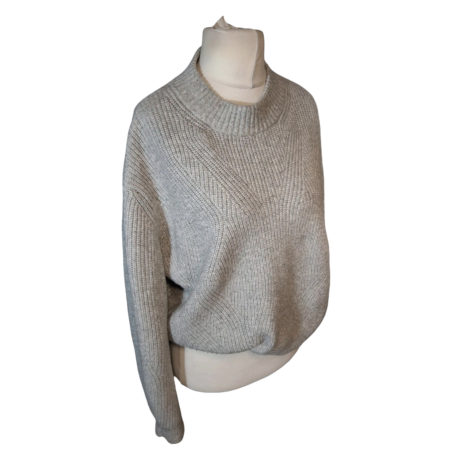 M&S Grey Knit Relaxed Jumper – Size L (size 16/18) – Cosy Winter Layer