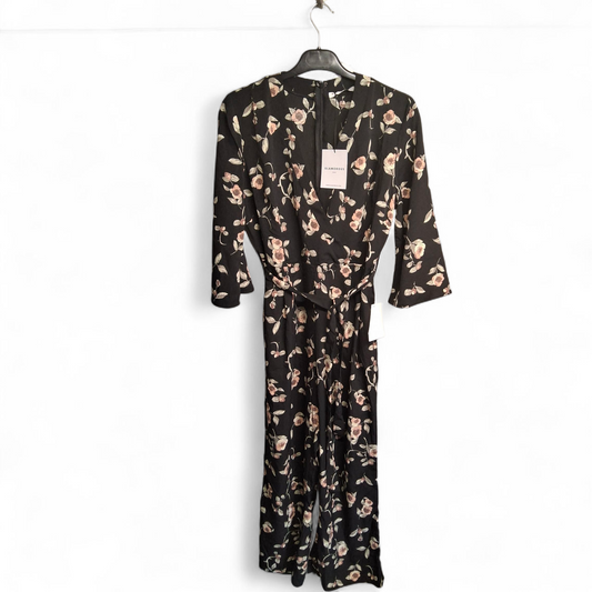 Glamorous Petite Black Floral Jumpsuit – Size 12 – NWT
