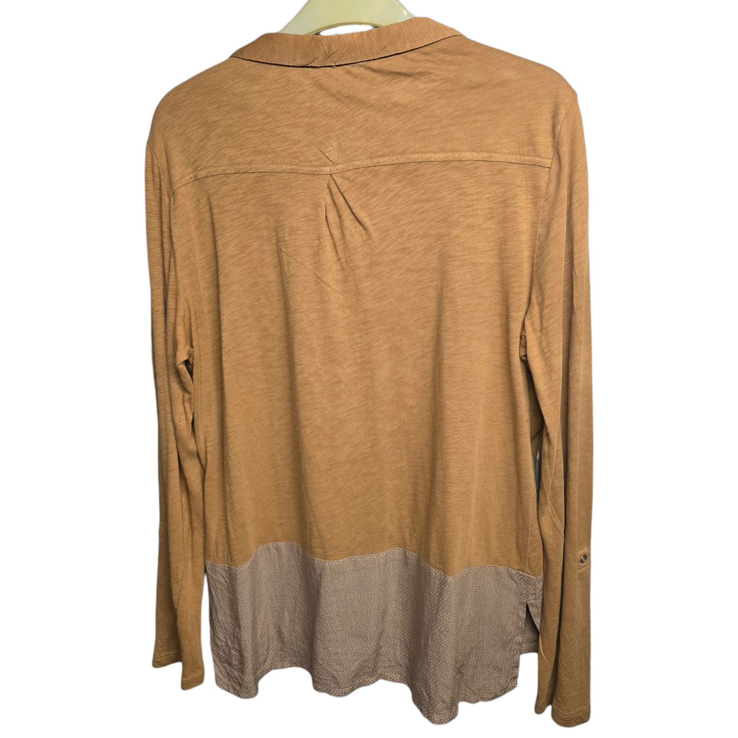 White Stuff Mustard & Beige Relaxed Fit Blouse – Size 12 – 100% Cotton