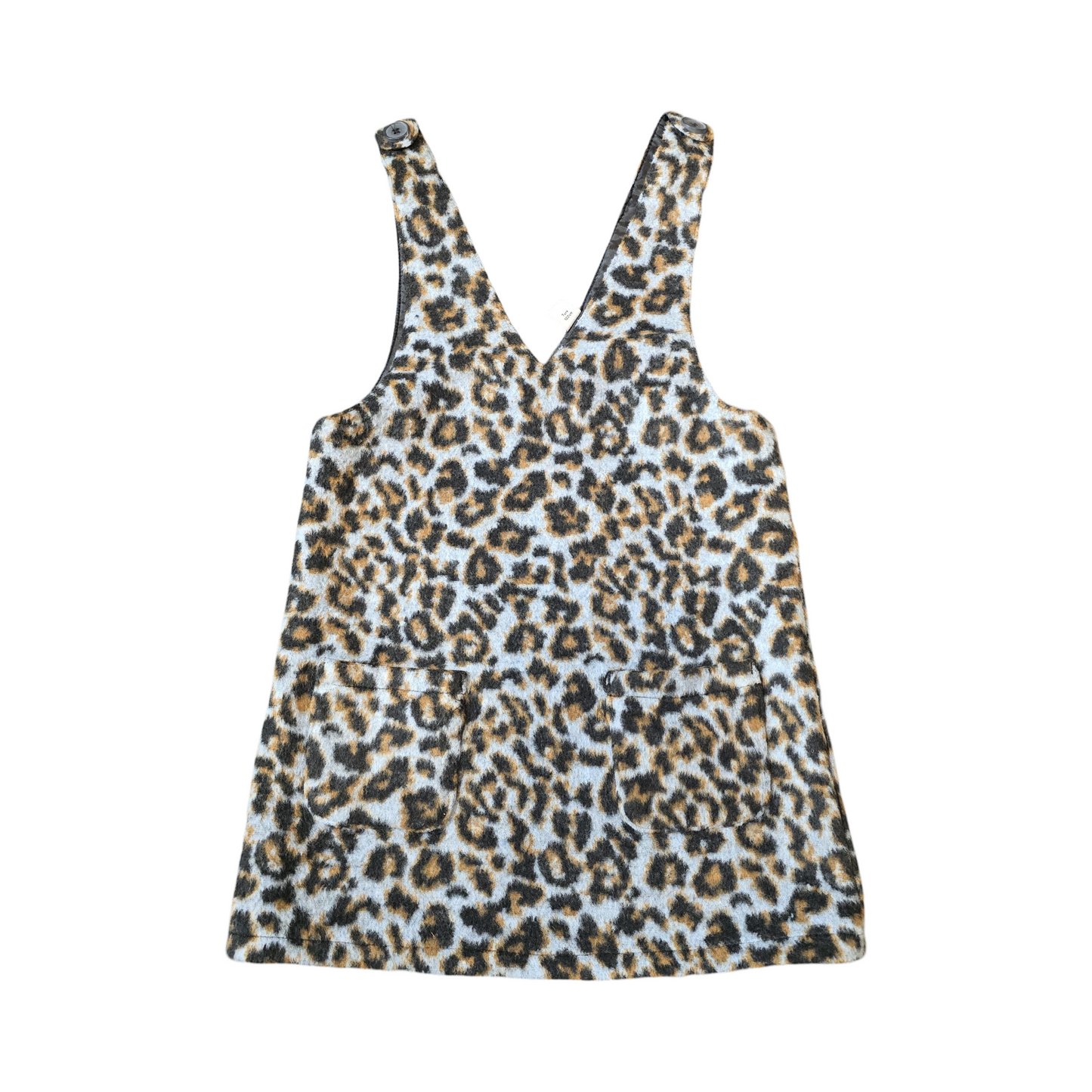 Tu Girls Fleeced Animal Print Pinafore Dress – 7 Years