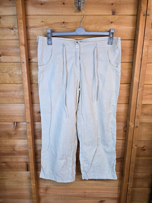 🧵 New Look Y2K Cream Cropped Trousers – Size 12