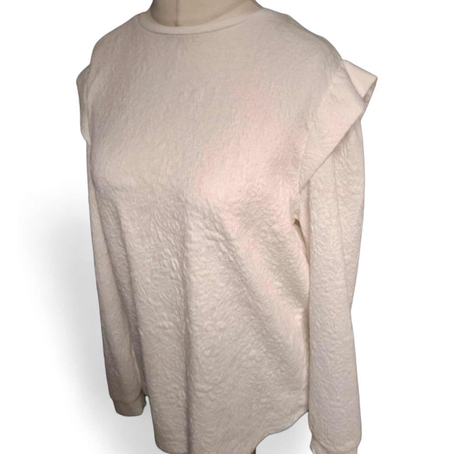 White Embossed Long Sleeve T-Shirt – Matalan – Size 18