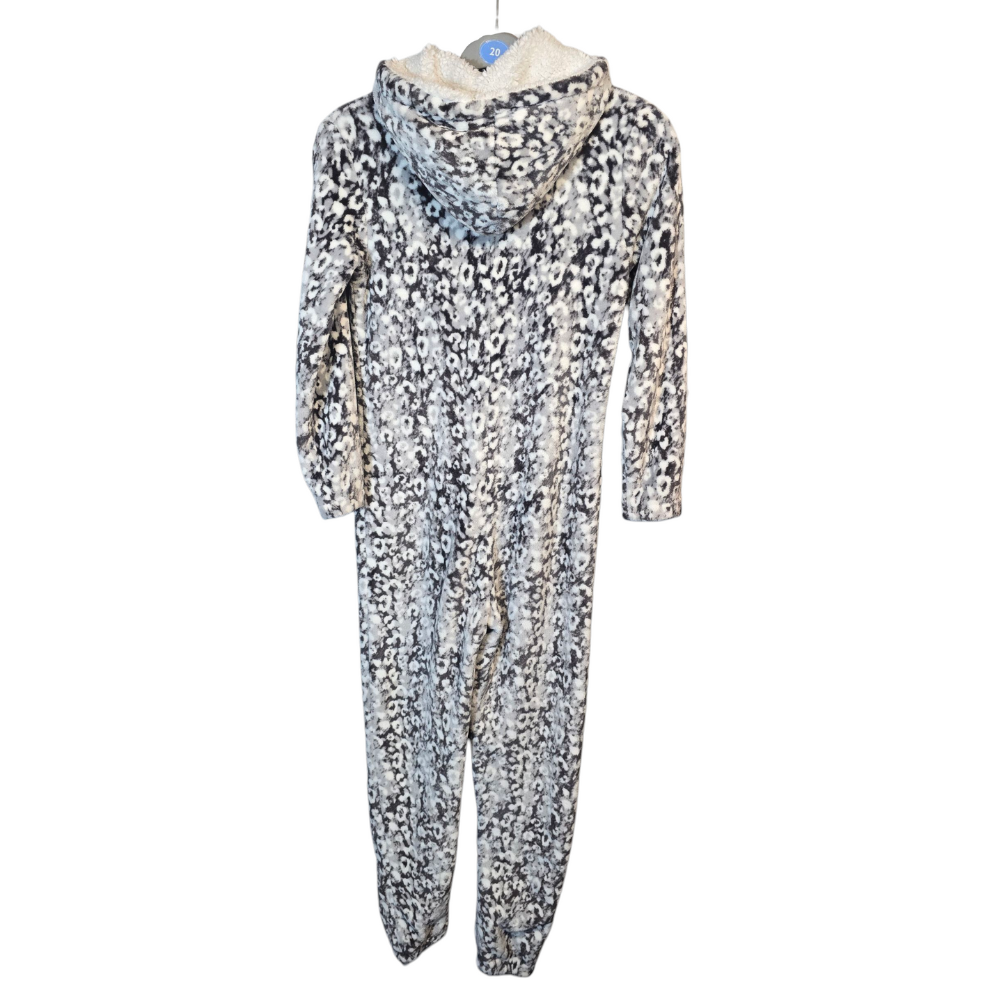 Peacocks Grey/Black Cosy Fleece Onesie – Size 6/8