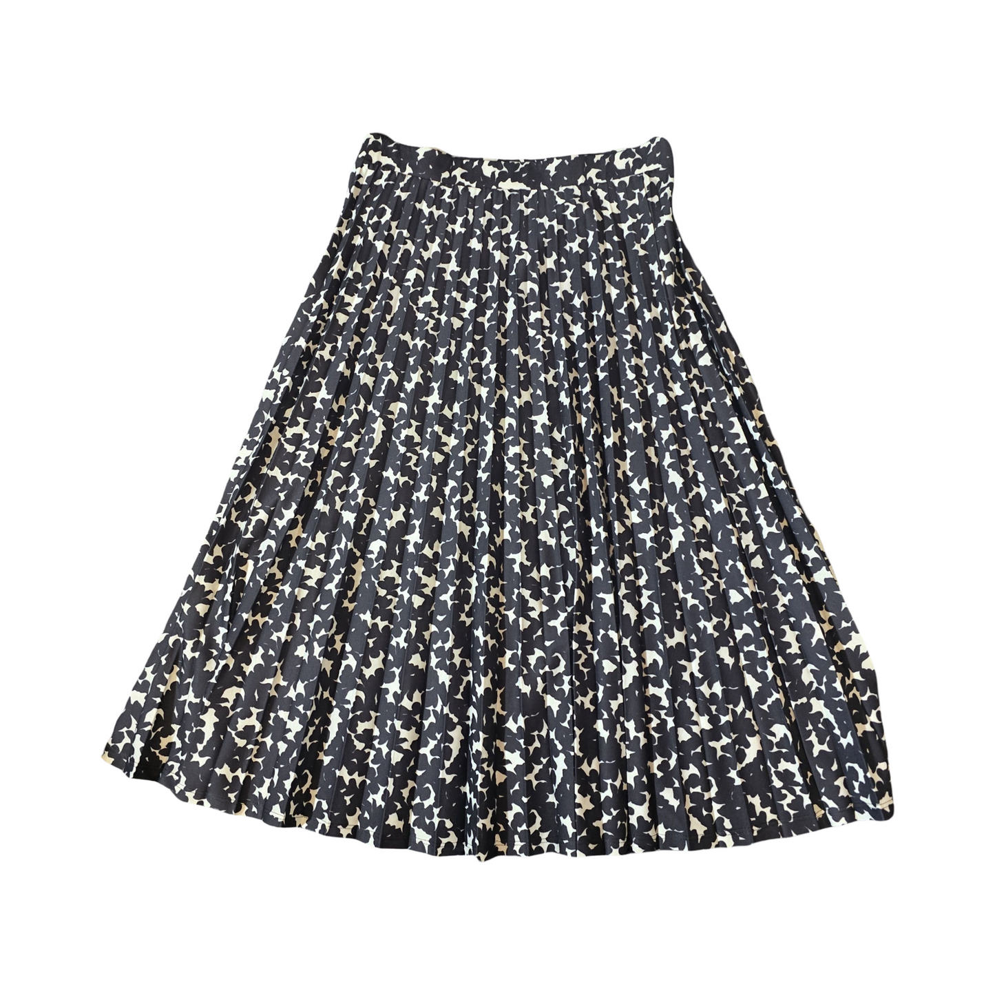 M&S Monochrome Pleated Midi Skirt – Size 10