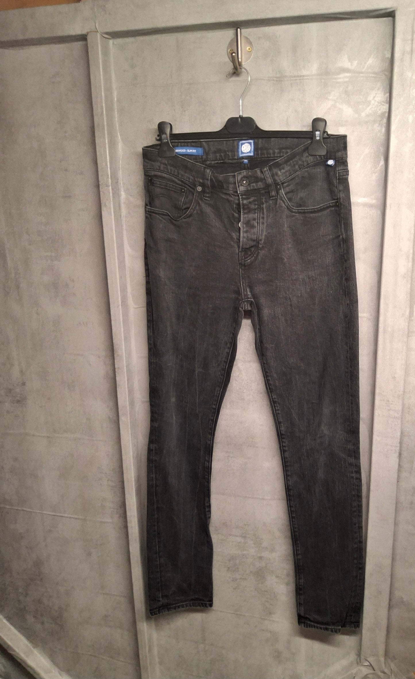 Men’s Pretty Green Black “Errwood” Slim Fit Jeans – Size W32 L32