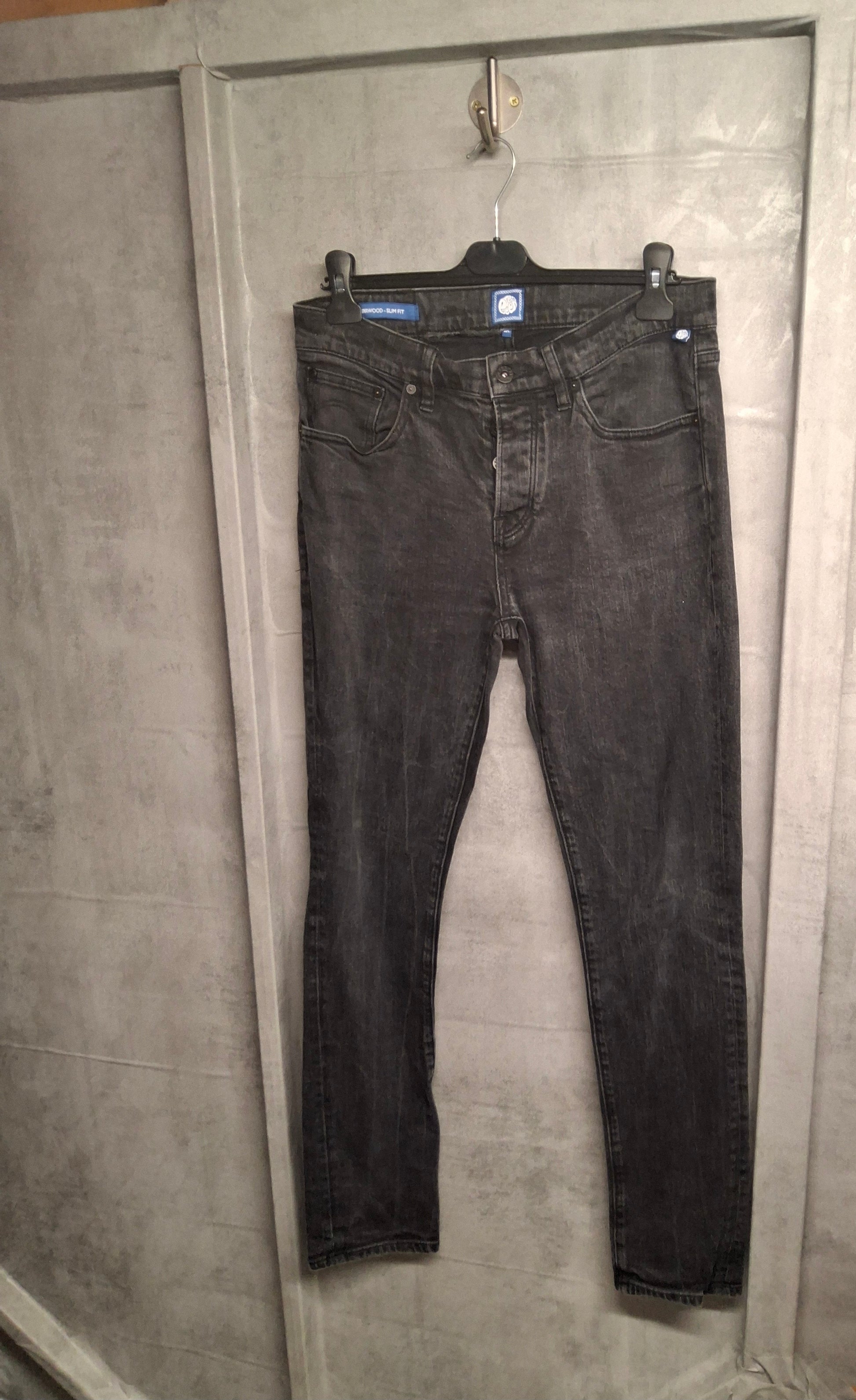 Men’s Pretty Green Black “Errwood” Slim Fit Jeans – Size W32 L32
