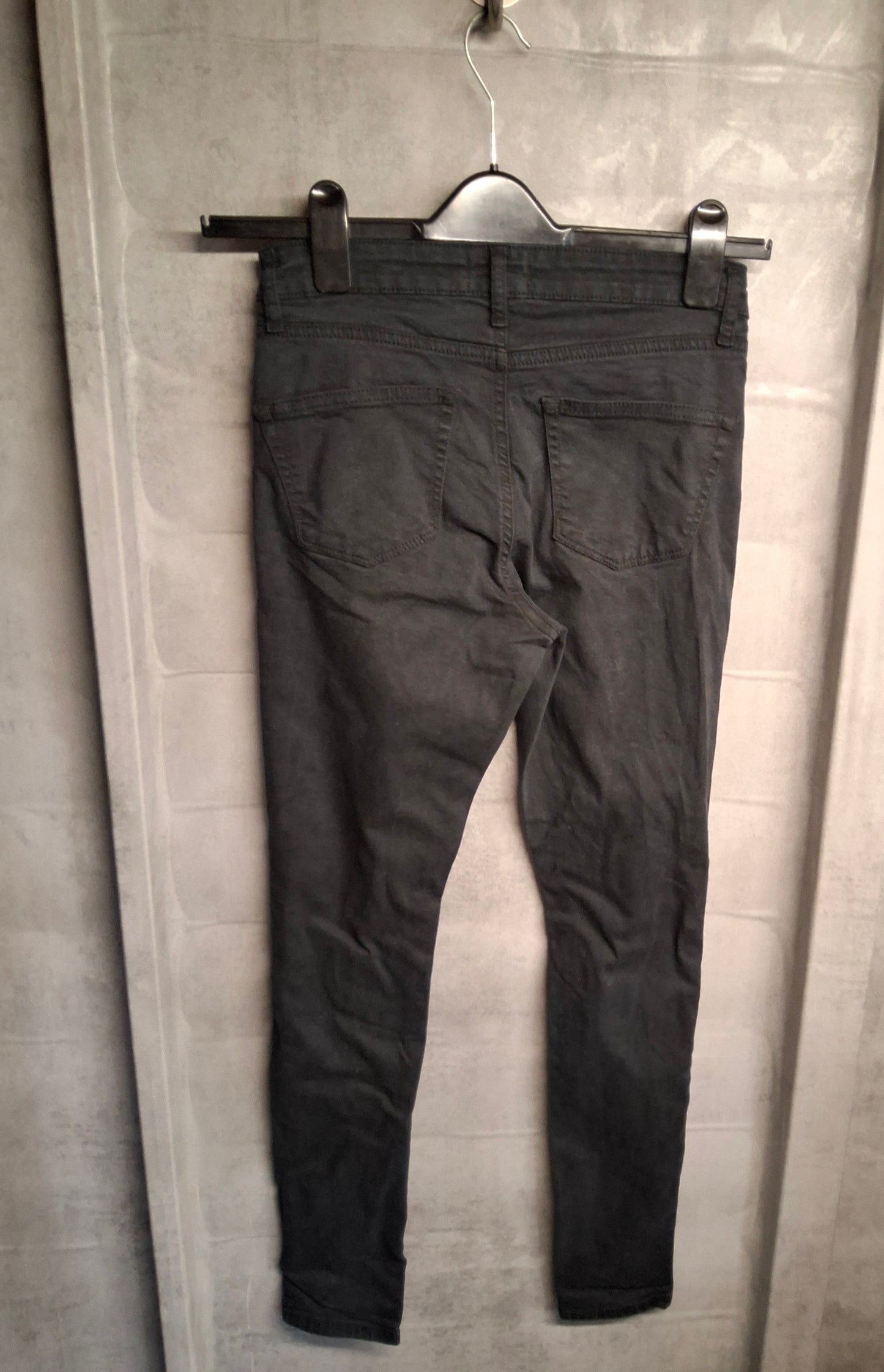 Miss Selfridge Black Skinny Jeans – Size 10 – High Waist Ripped Knees