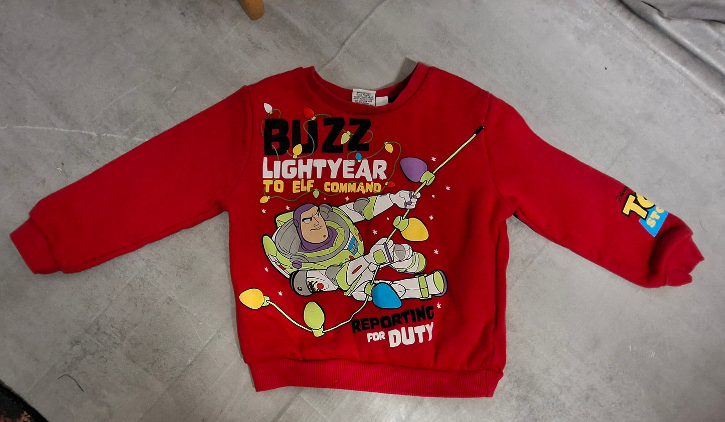 Primark Xmas Toy Story Red Jumper Age 4-5yrs Boys/ Girls