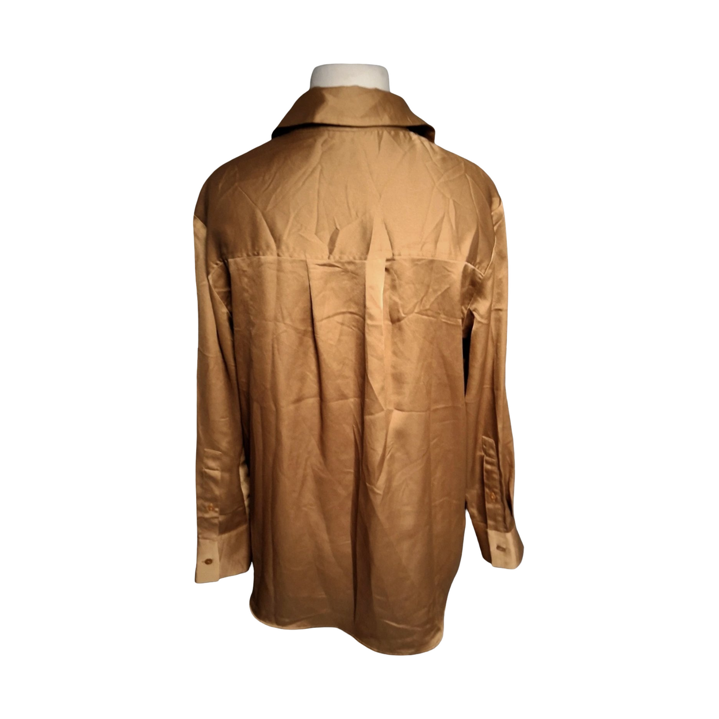 Mango Gold Oversized Silky Blouse – Size L (UK size 12/14)