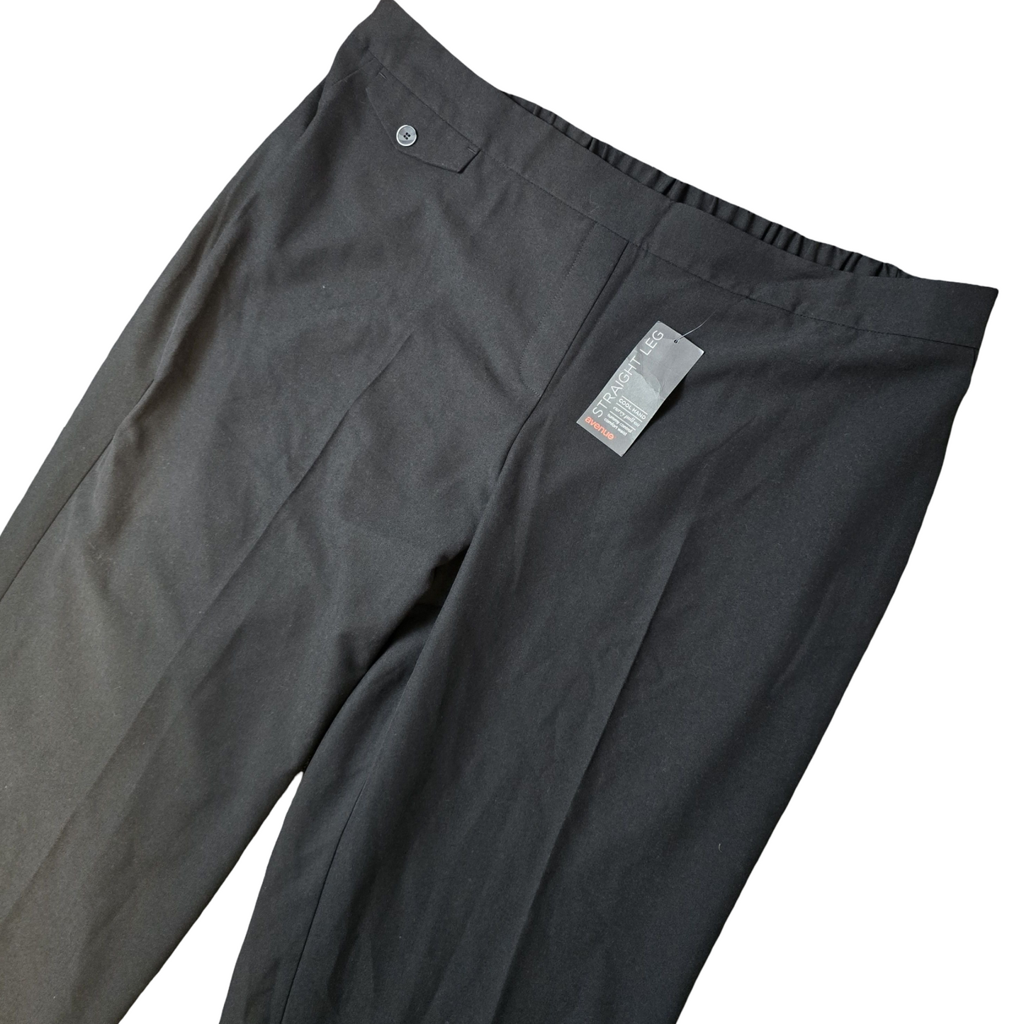 Avenue Black Straight Leg Work Trousers – Size 22 – Tummy Control – NWT – Polyester Viscose