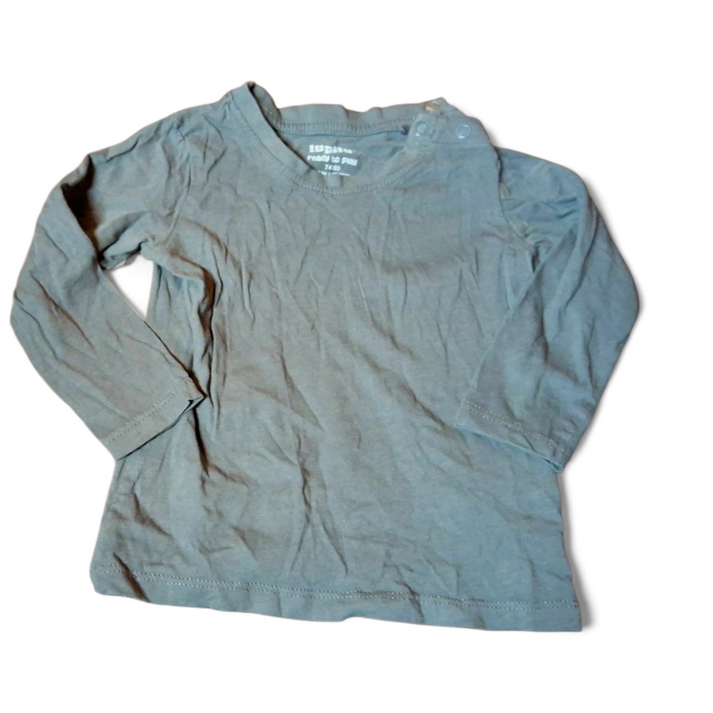 Lupilu Grey Long Sleeve T-Shirt – Boys 6–12 Months – 100% Cotton