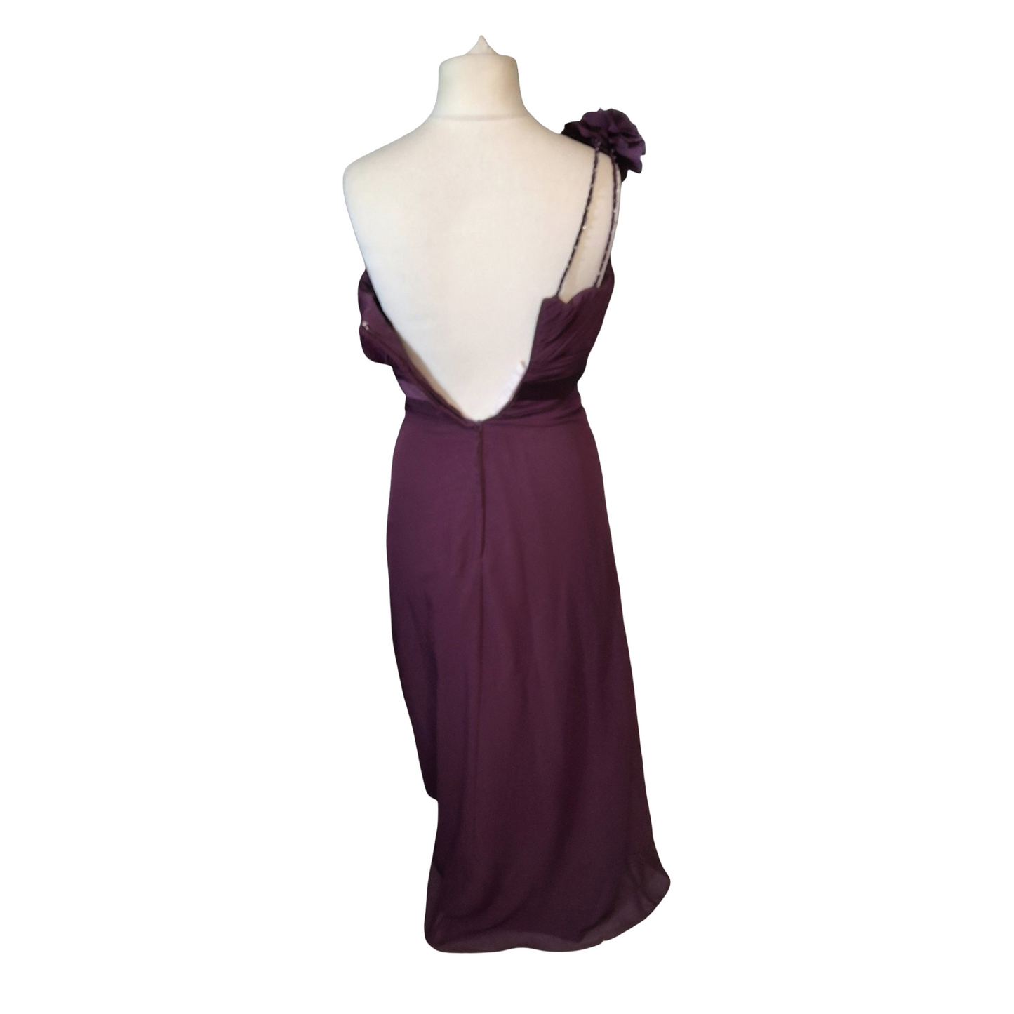 Hilary Morgan One-Shoulder Plum Formal Dress – Size 10