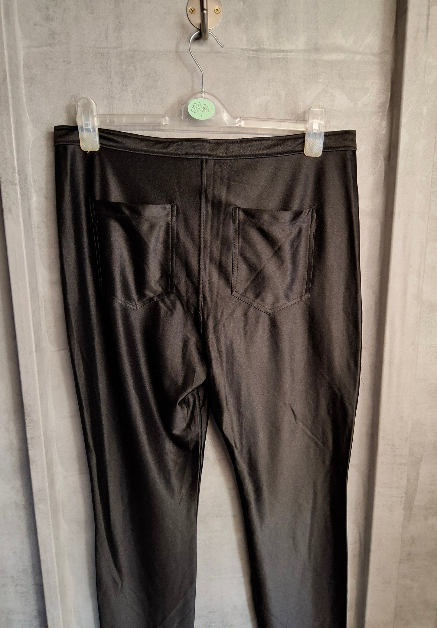 River Island Black Shiny Skinny Jeggings – Size 18 Reg – High Waist – NWT
