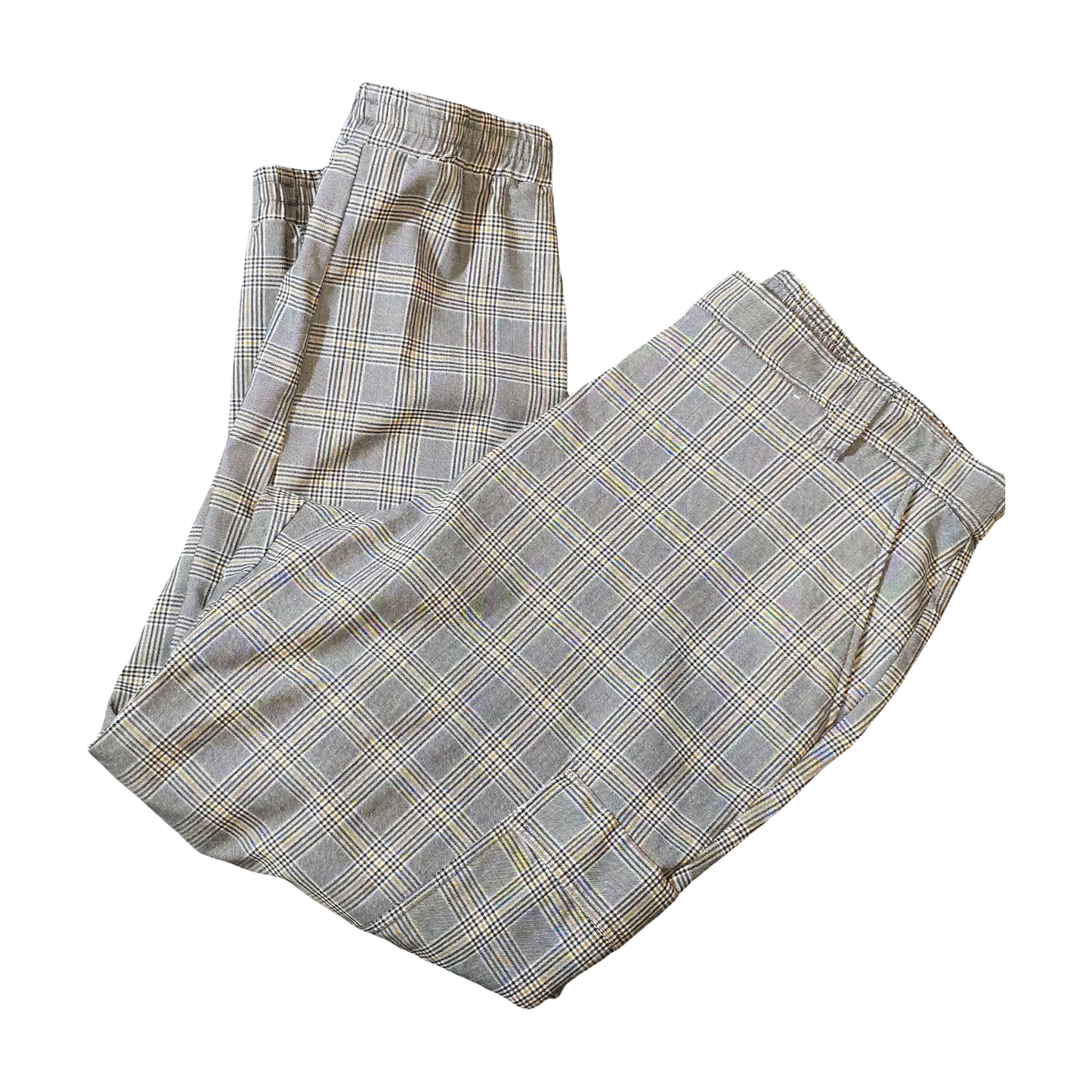 Primark Grey Checked Cargo Trousers – Size 18 – Cuffed Comfort Meets Cool Utility Style