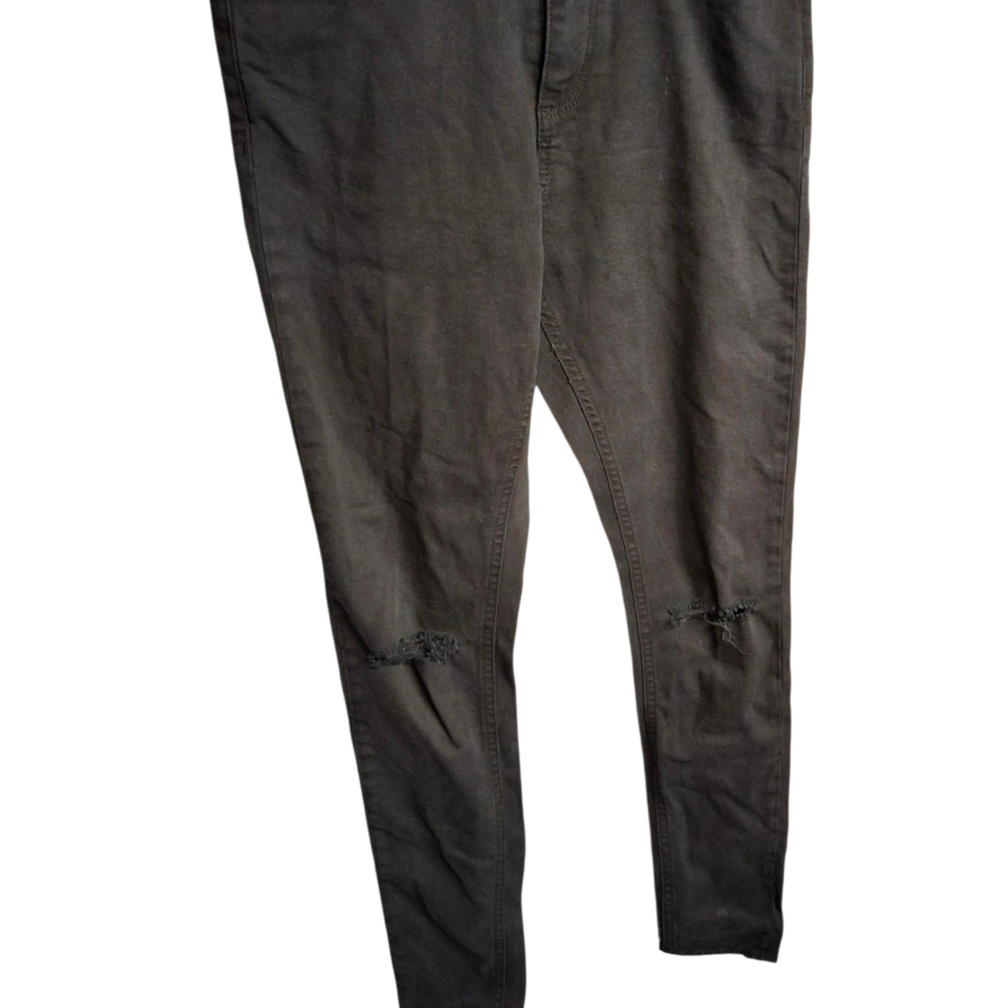 Miss Selfridge Black Skinny Jeans – Size 10 – High Waist Ripped Knees