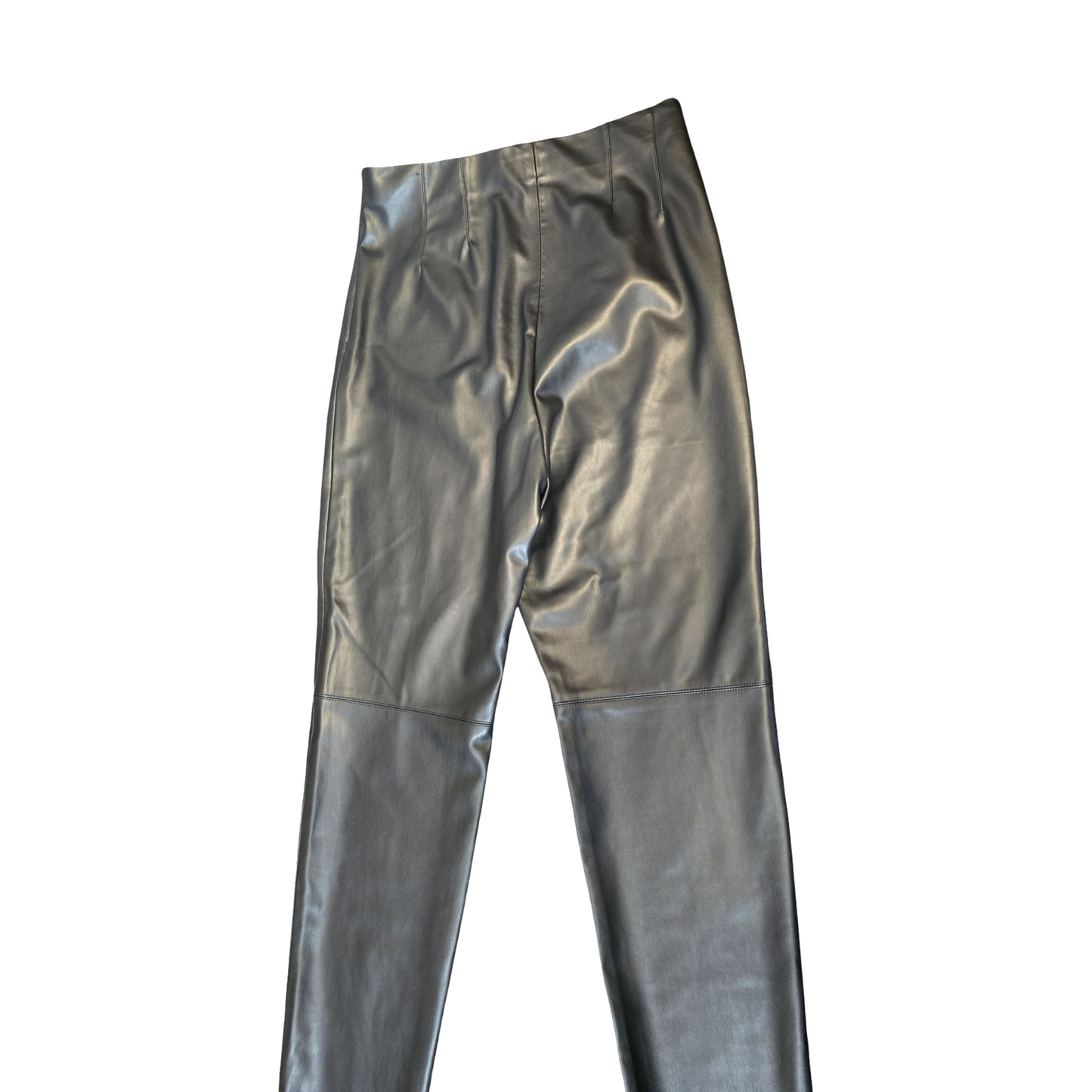 Zara Black Faux Leather High-Waist Skinny Trousers – Size L (UK size 10/12)