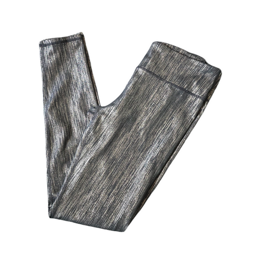 Fabletics Black & Silver High Waist Gym Leggings – Size S (size 8/10) – Polyester