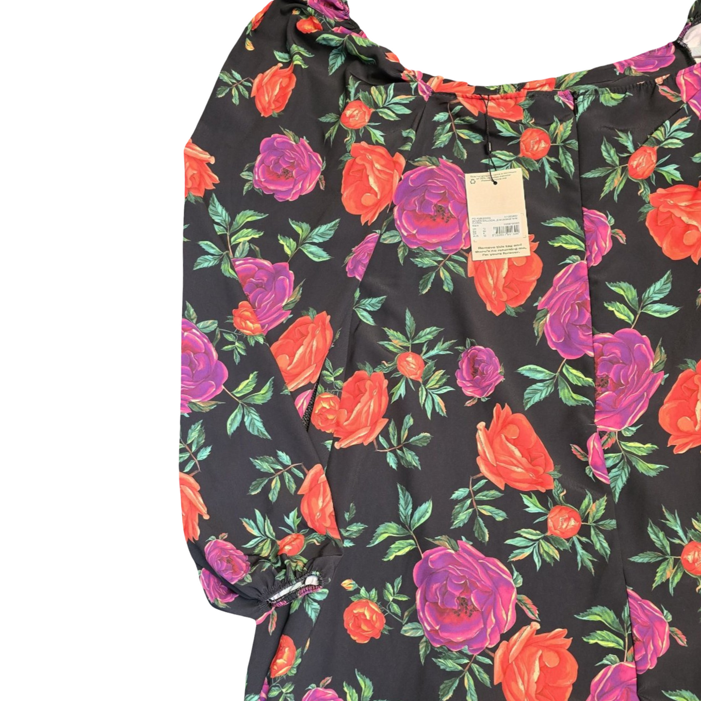 Missguided Black & Multicolour Floral Mini Dress Size 12 new