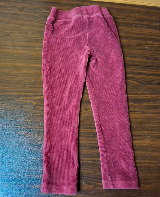 Nutmeg Burgundy Ribbed Leggings – Girls 2–3 Years – Cotton Blend
