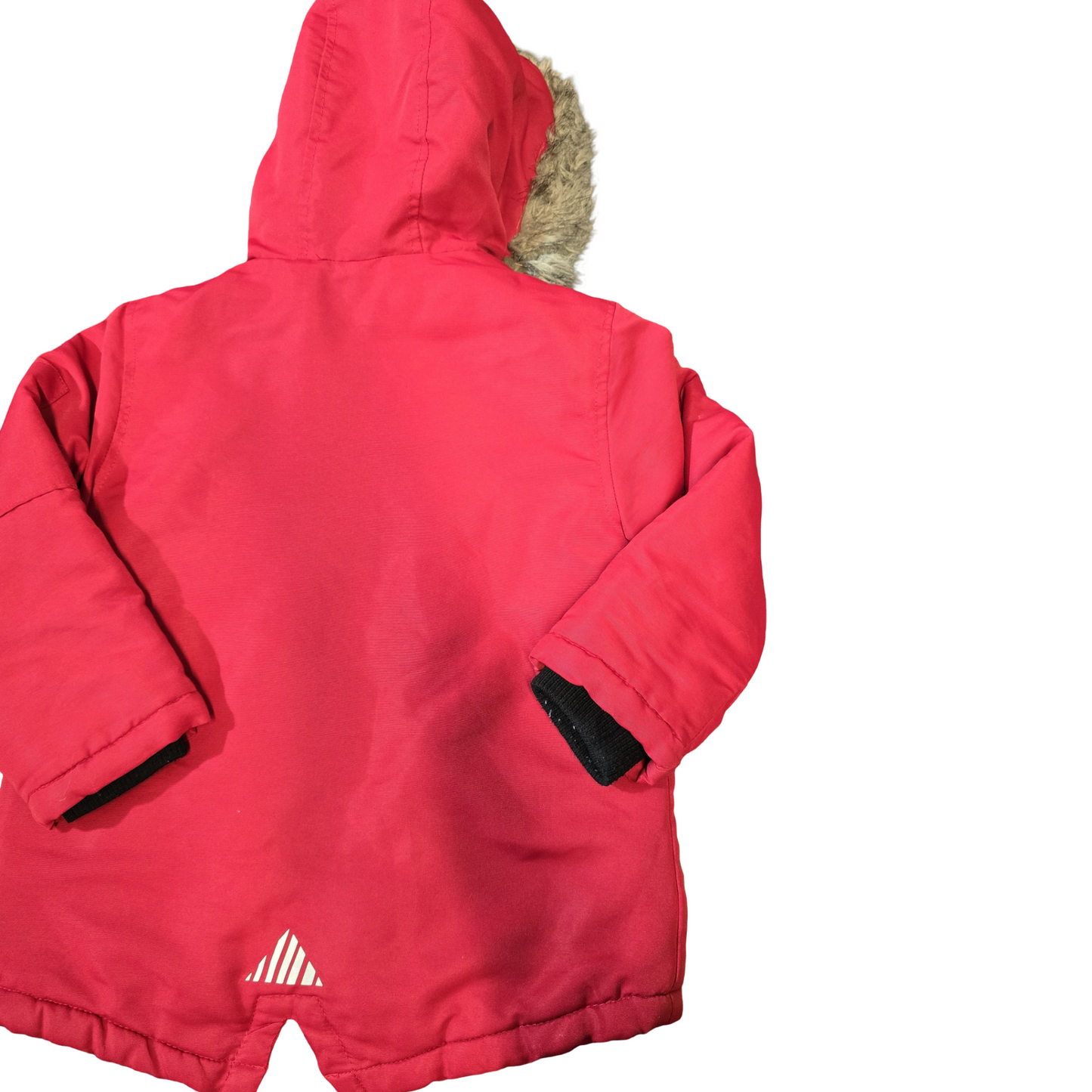 Primark Boys Red Winter Coat – Fleece Lined Hood – Age 3-4 Years