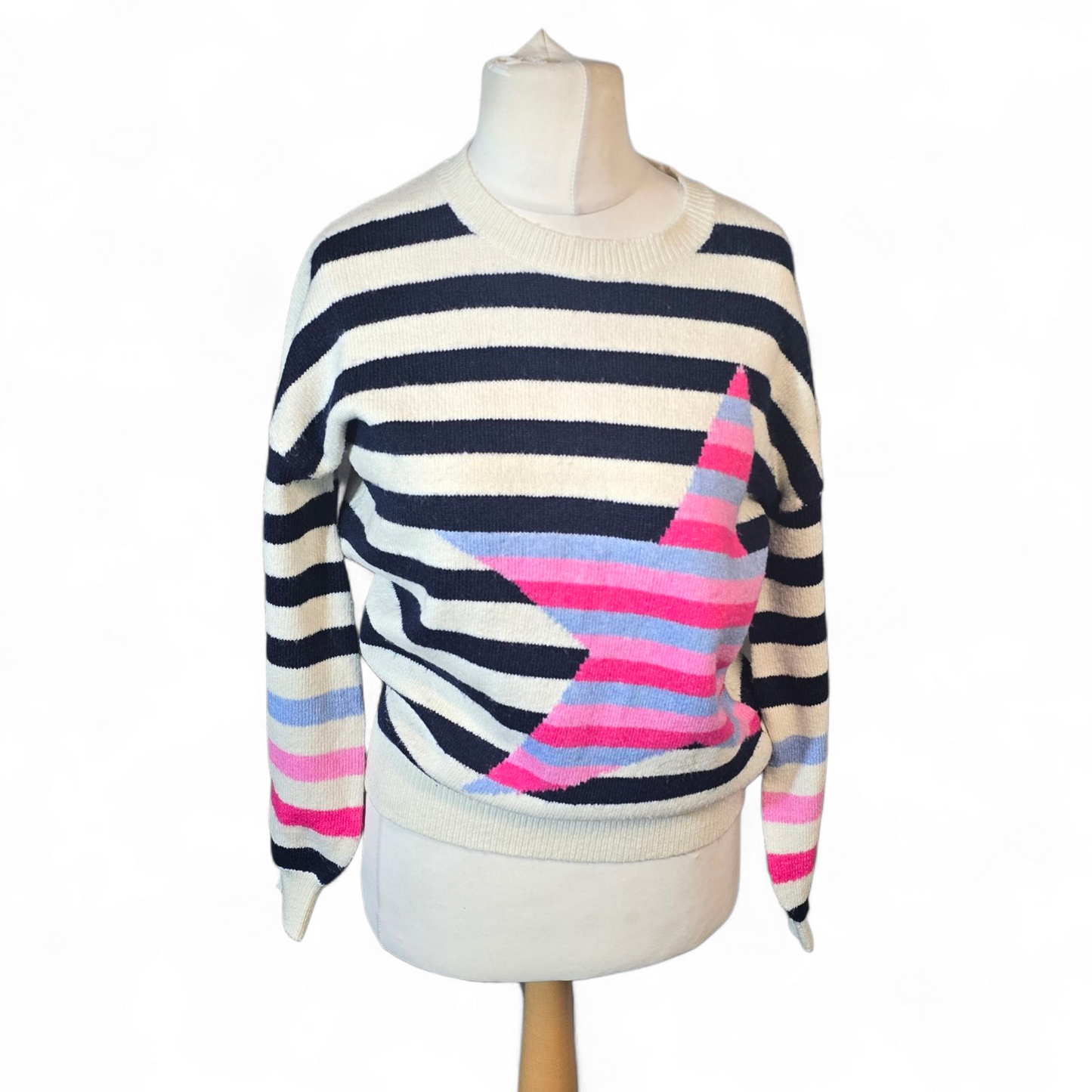 F&F Striped Knit Jumper – Size S (UK size 8-10) – Relaxed Fit