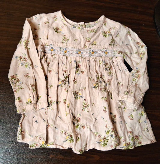 Next Pink Floral Long Sleeve Top – Girls 2–3 Years – 100% Cotton
