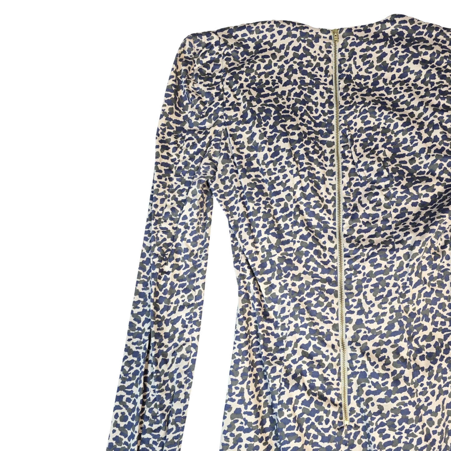 French Connection Dress Navy & Beige Size 10 Animal Print Mini