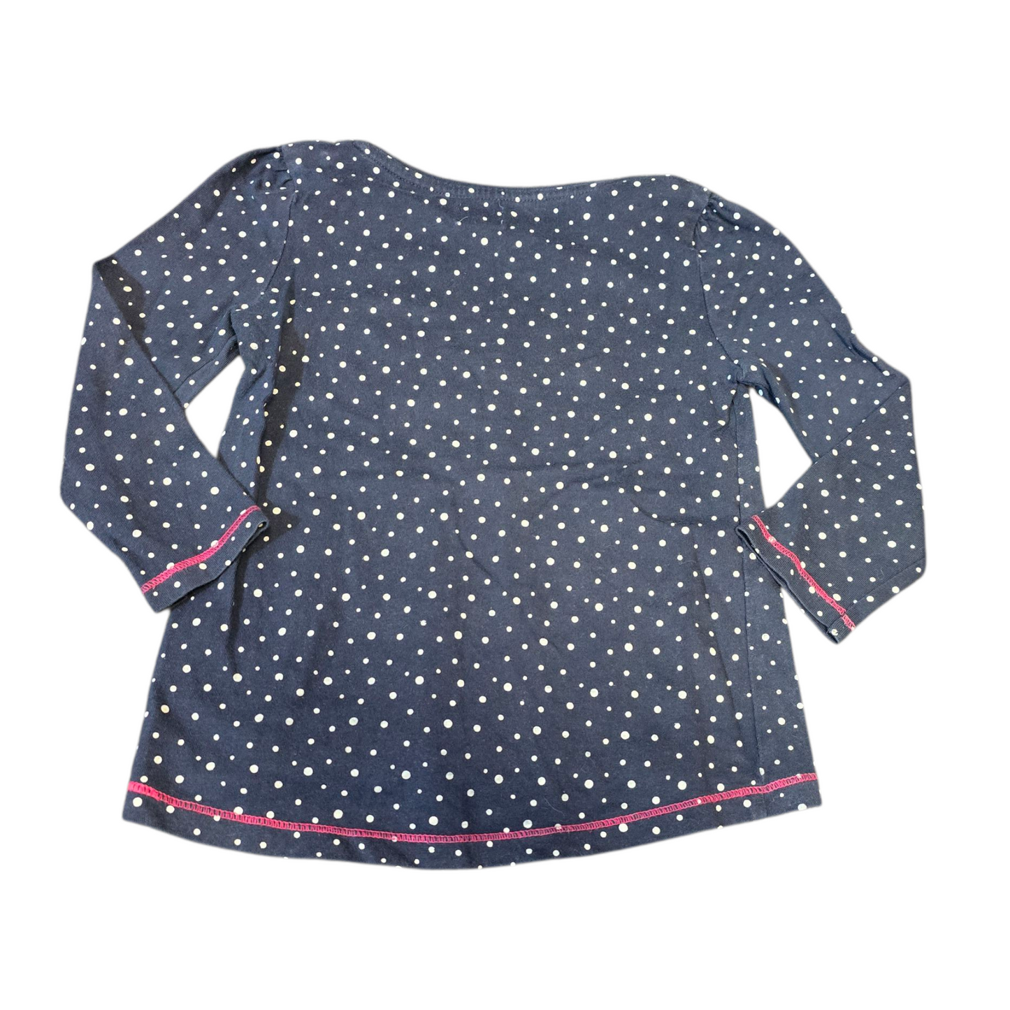 F&F Navy Polka Dot “Very Bestest Sister Ever” Top – Girls 2–3 Years