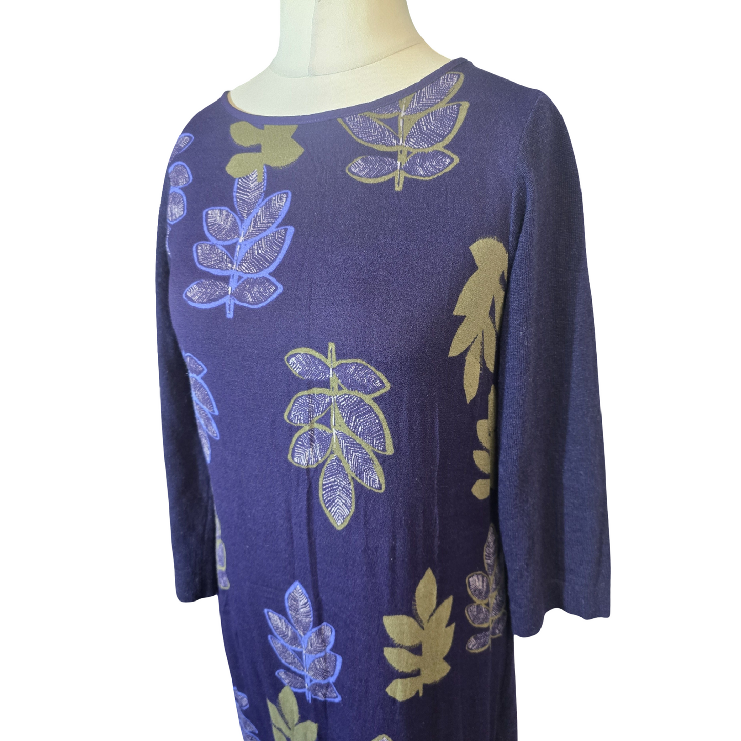 White Stuff Purple Leaf Print Jumper Dress – Size 12