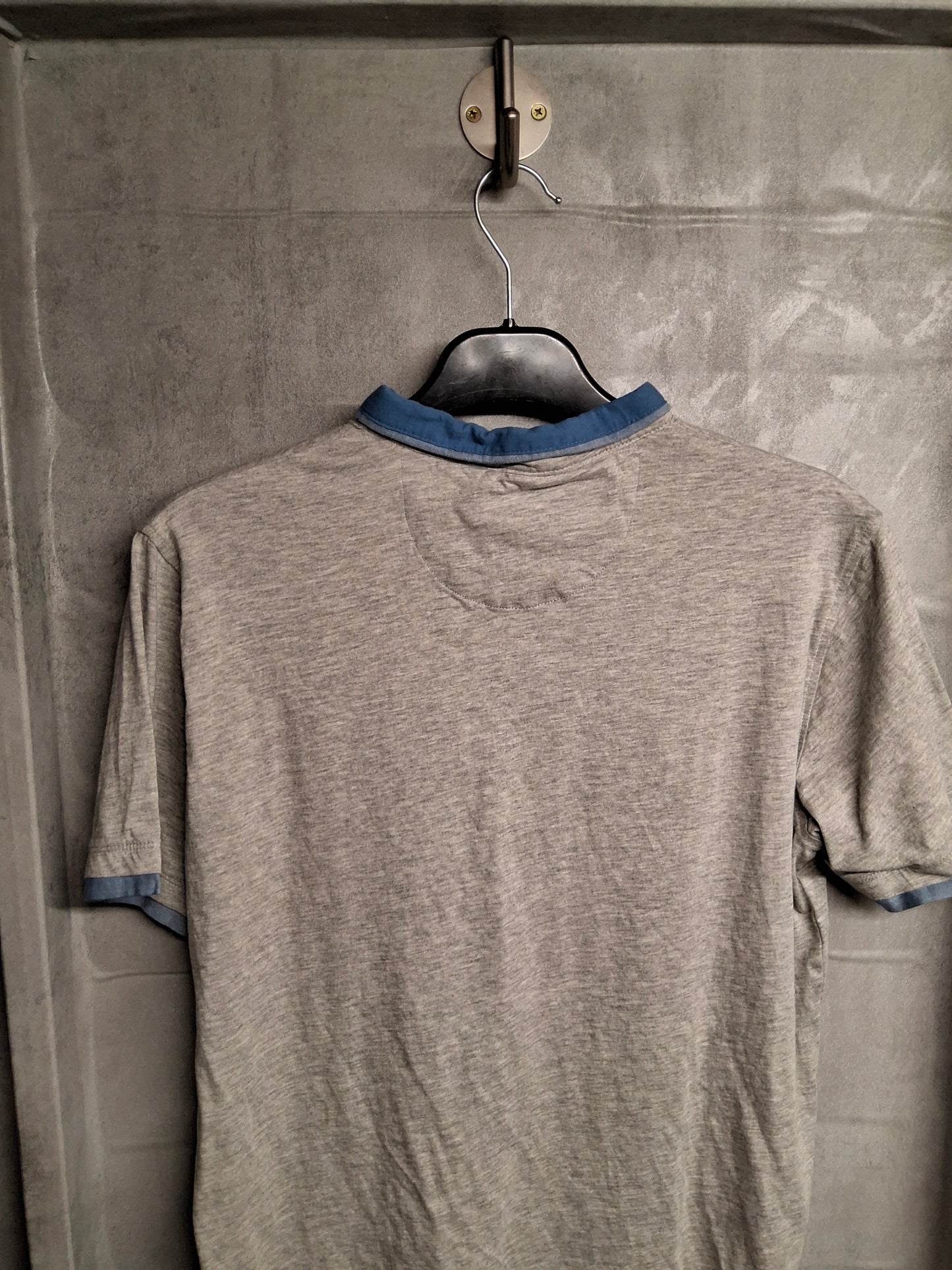 BHS Boys Grey & Blue Polo Shirt – Age 14-15 Years – 100% Cotton